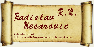 Radislav Mesarović vizit kartica